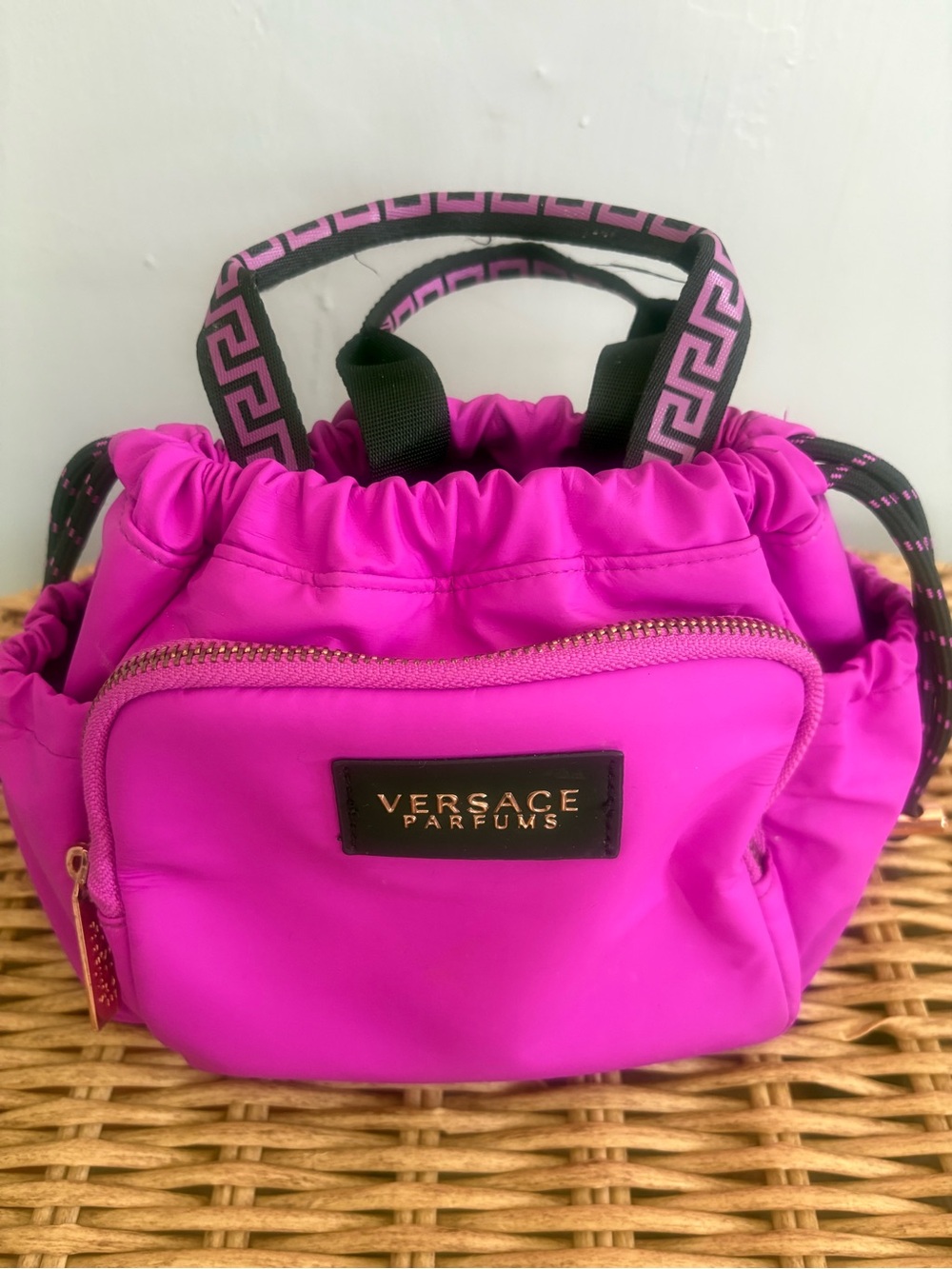 VERSACE PARFUME Nylon Makeup/Travel Bag, FUSCHIA/BLACK - Picture 2 of 15